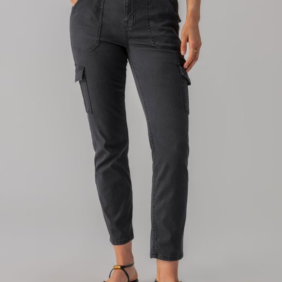 Sanctuary Charcoal Straight Leg Cargo Pants - Picture 1 of 8